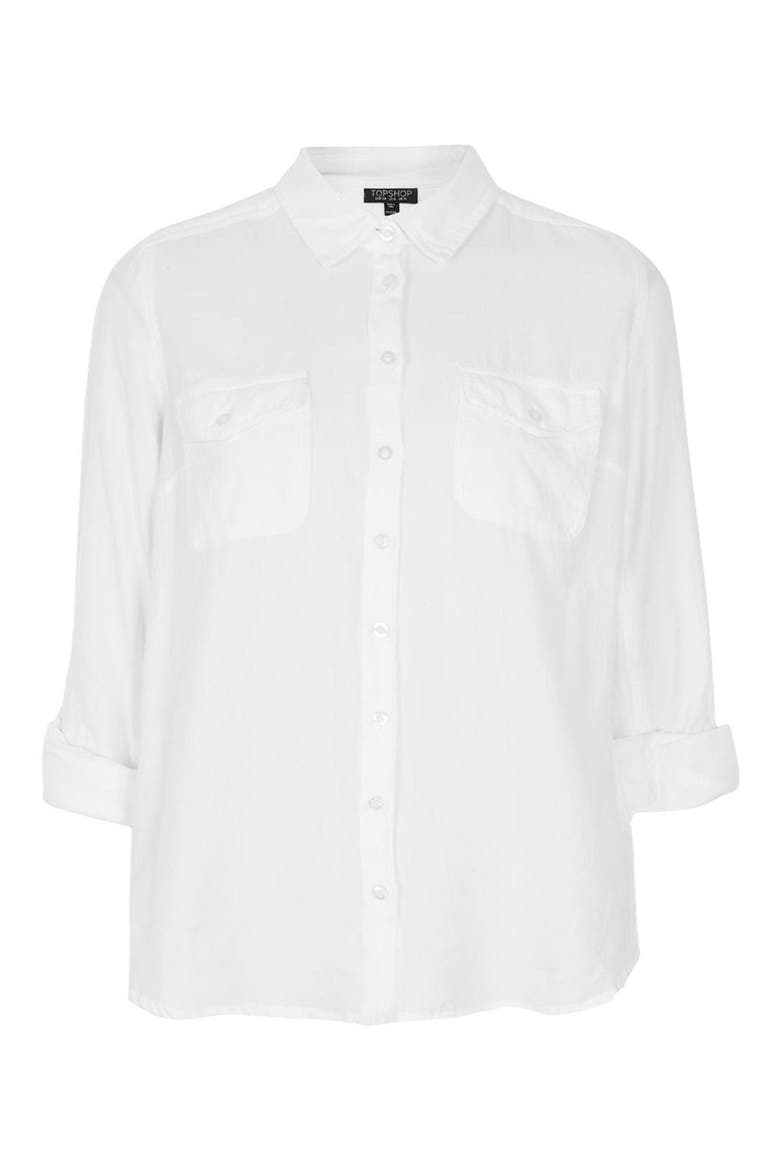 Chambray Work Shirt, Alternate, color, WHITE