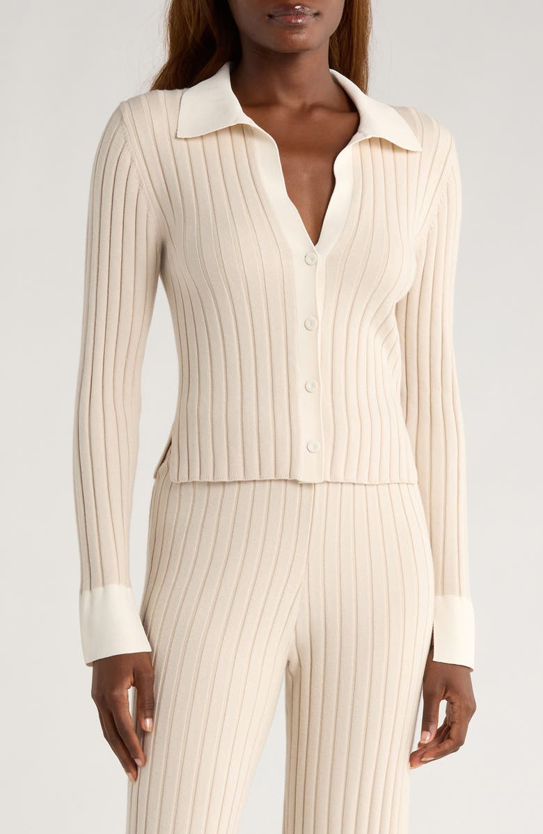 Lunya Cotton Blend Rib Cardigan, Main, color, 