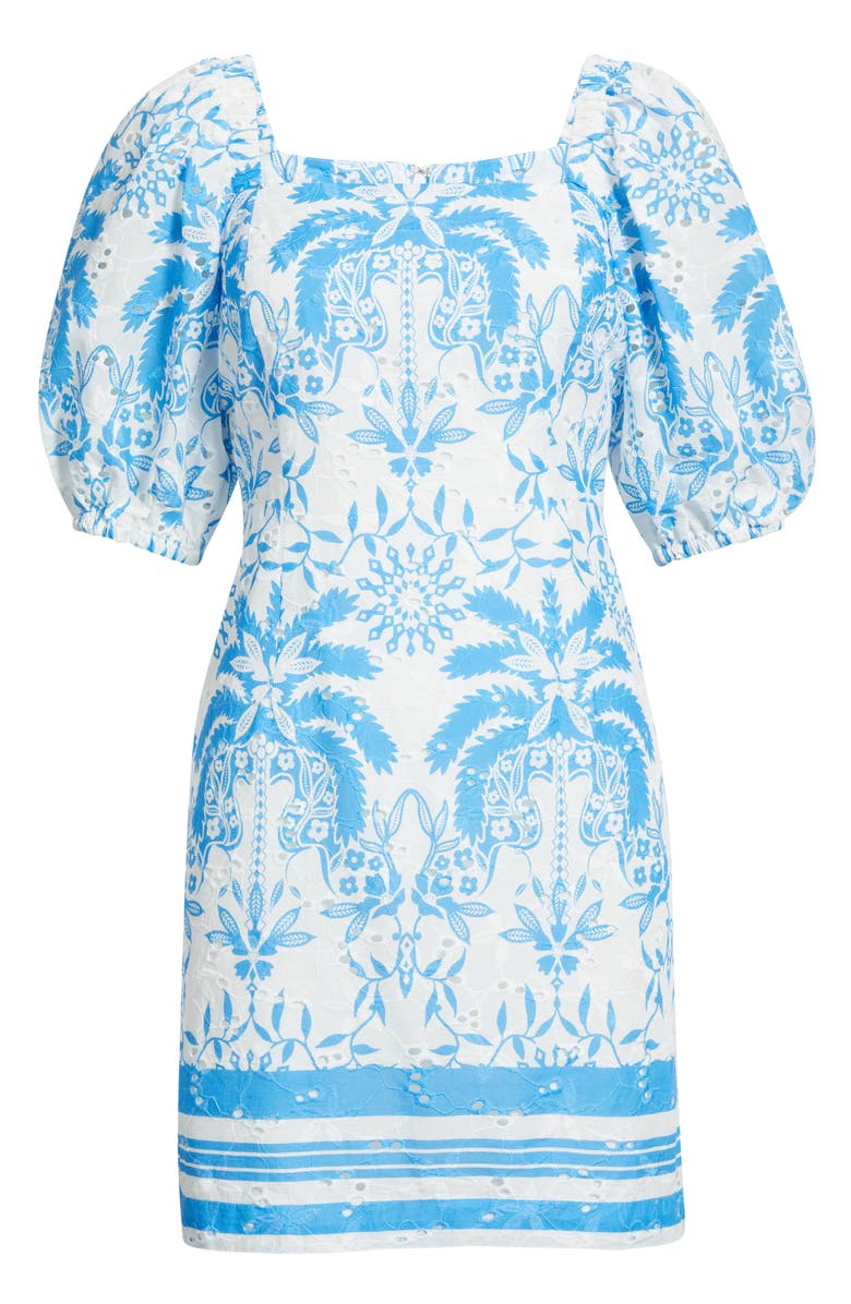 Anne Klein Eyelet Puff Sleeve Minidress, Alternate, color, 