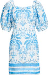 Anne Klein Eyelet Puff Sleeve Minidress