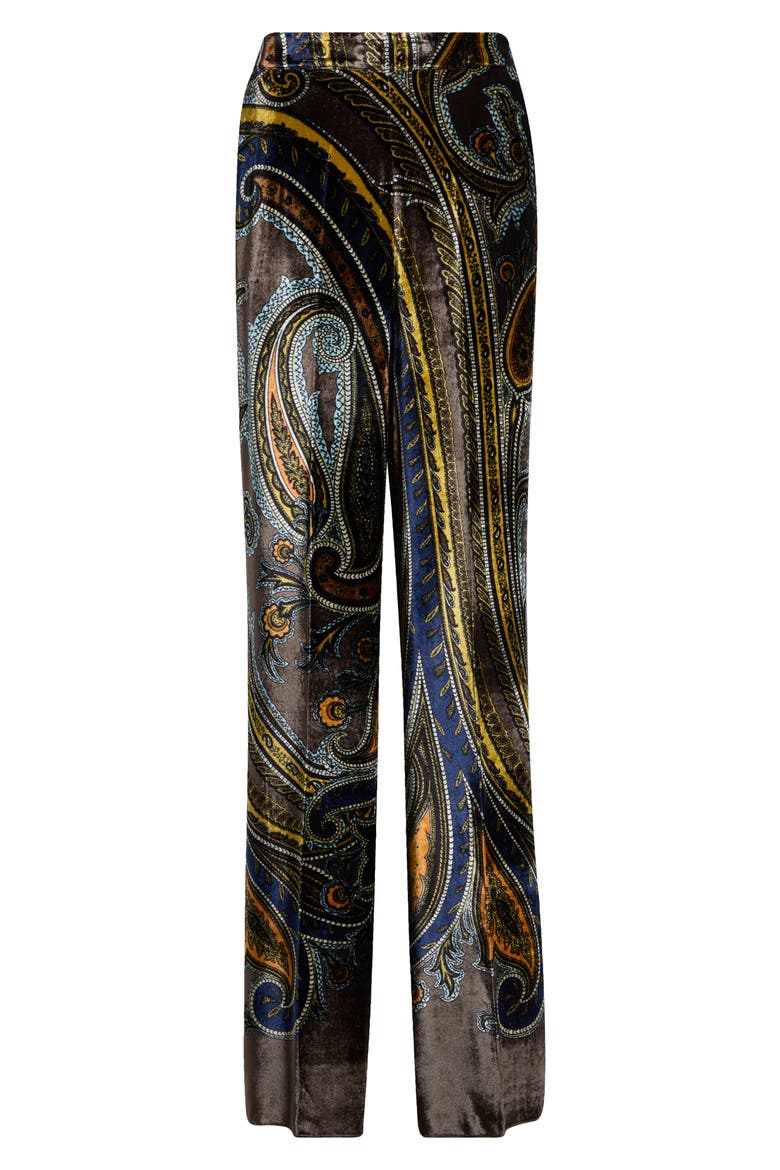 Paisley Straight Leg Trousers, Main, color, PRINTED BROWN BASE