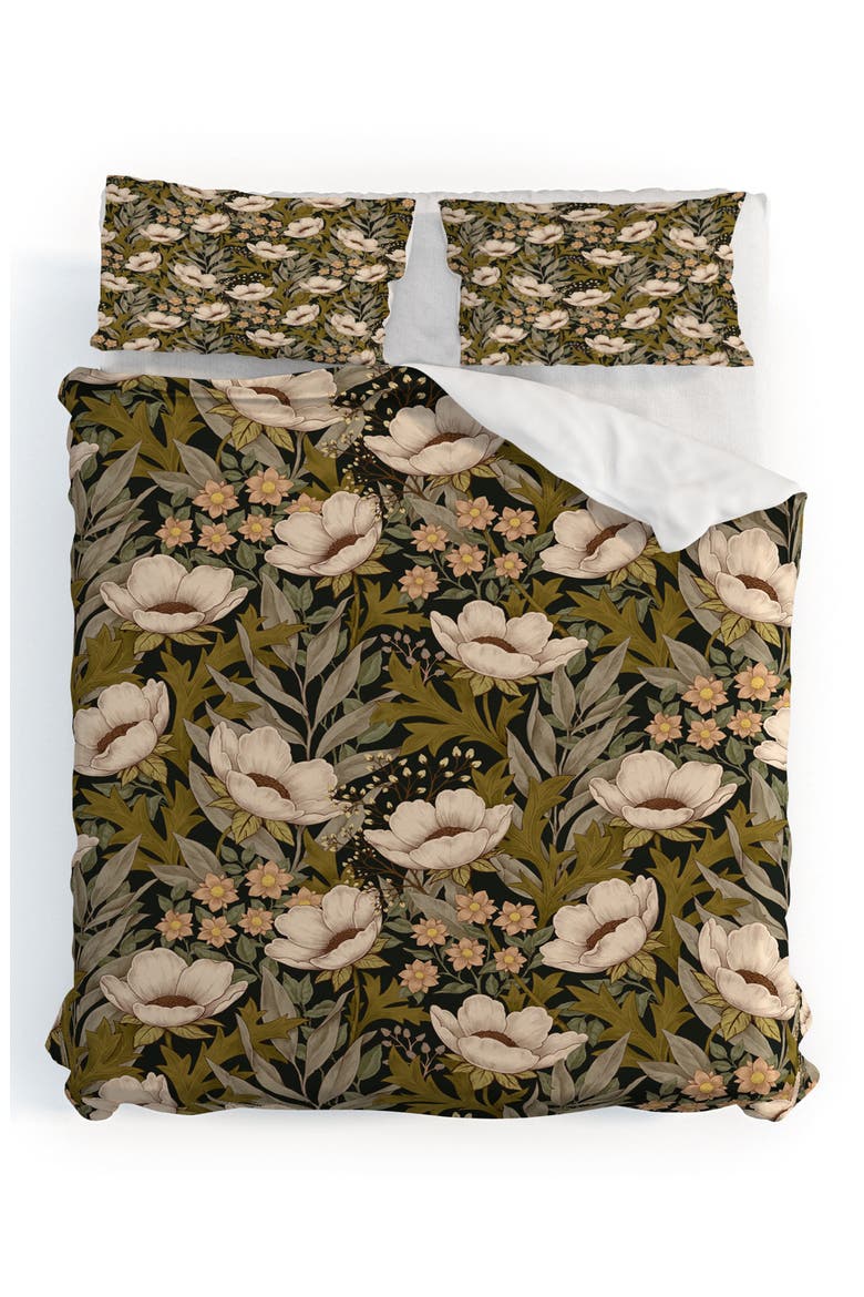 Floral Meadow Spring Green Duvet Cover & Shams Set, Main, color, GREEN