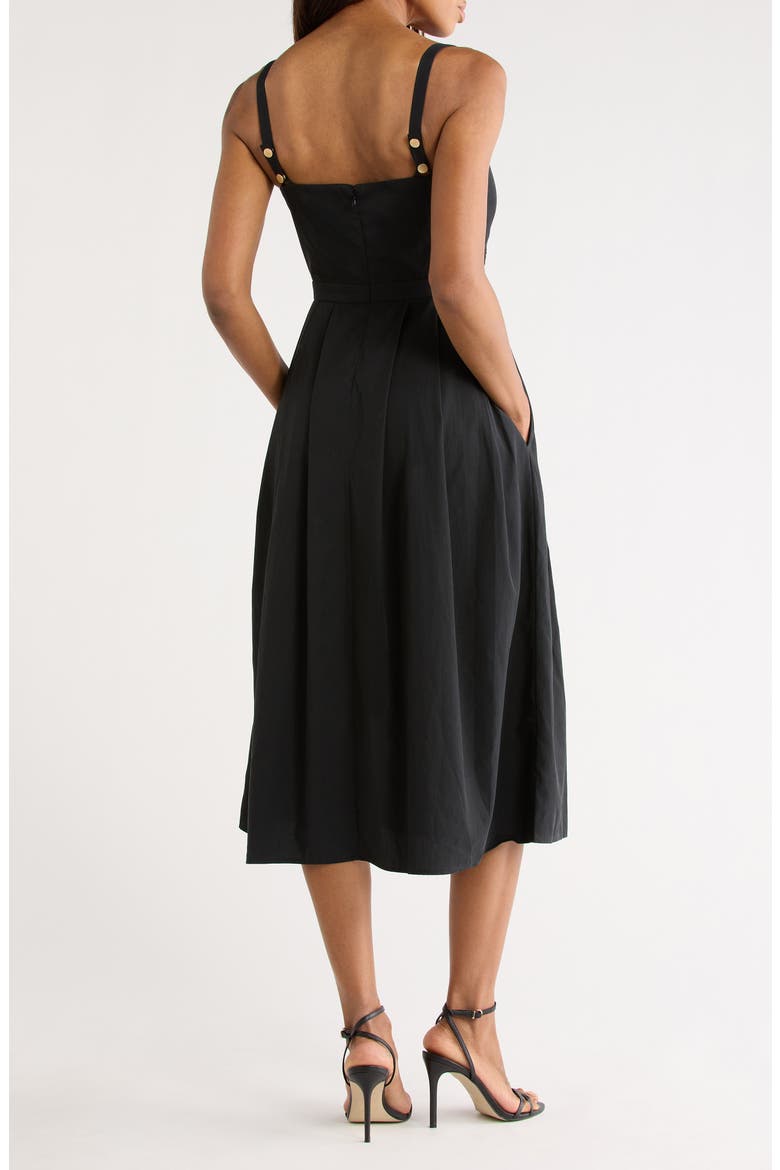 Esmeralda Sleeveless Midi Dress, Alternate, color, BLACK