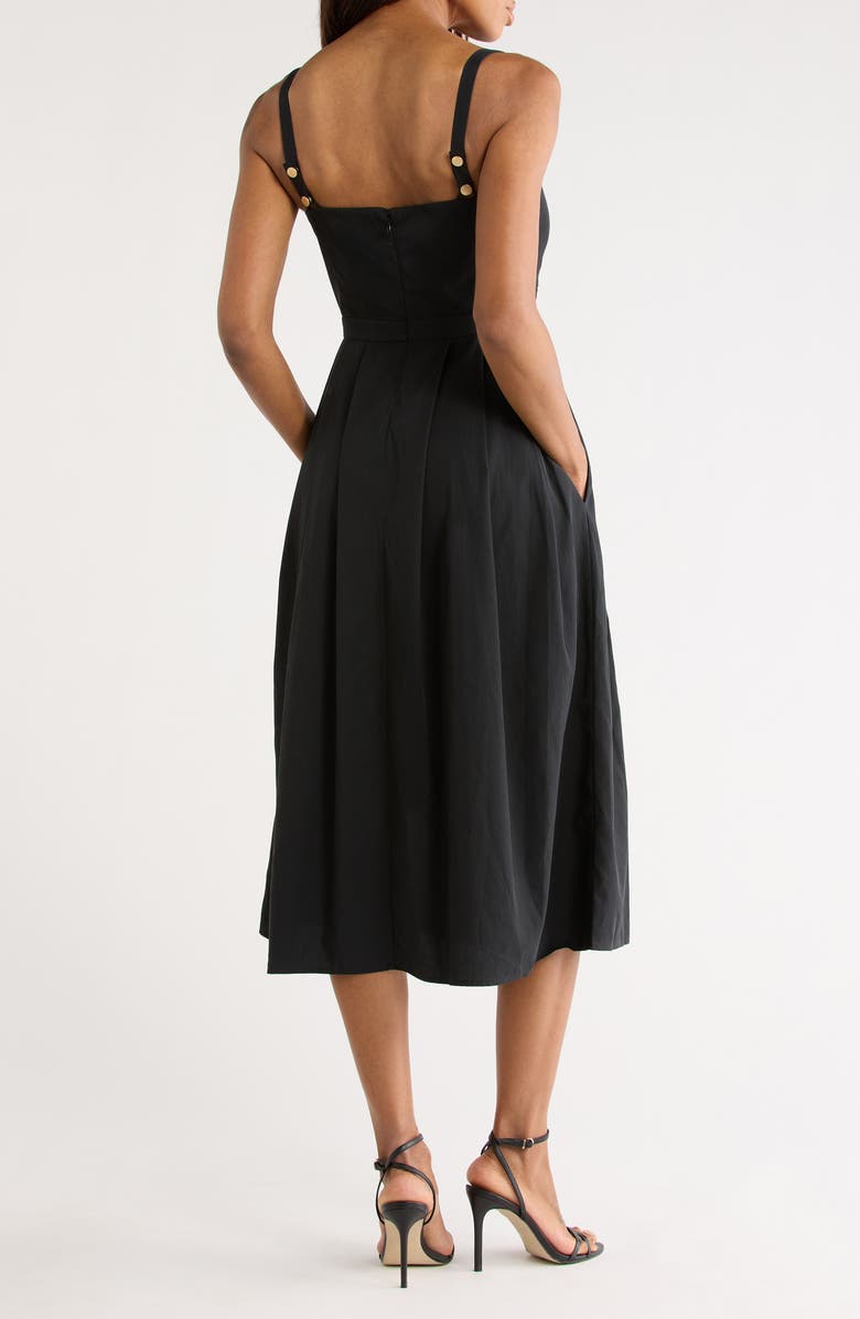 L'AGENCE Esmeralda Sleeveless Midi Dress, Alternate, color, Black
