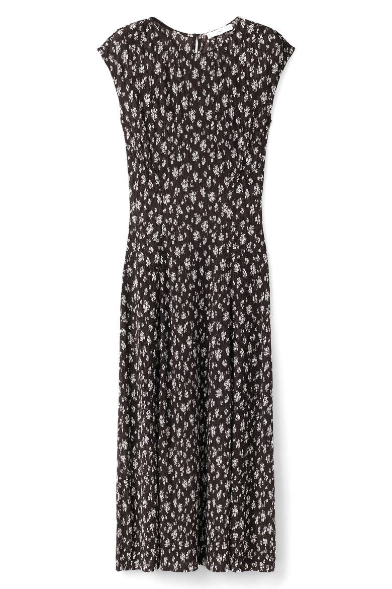 Floral Print Midi Dress, Alternate, color, BROWN