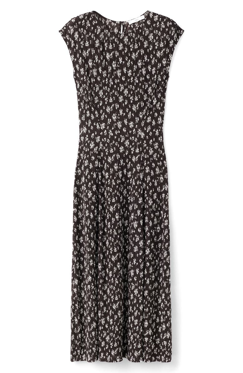 MANGO Floral Print Midi Dress, Alternate, color, Brown