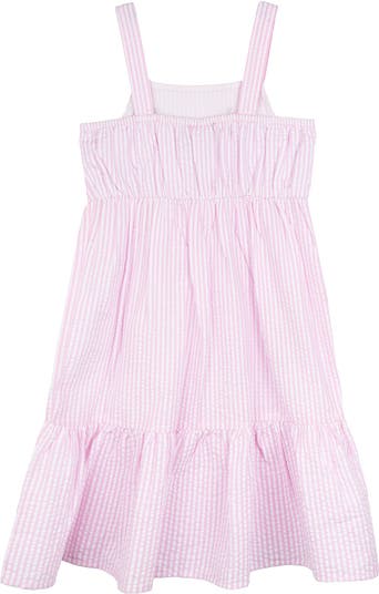 Kids' Flamingo Seersucker Dress & Crossbody Bag Set