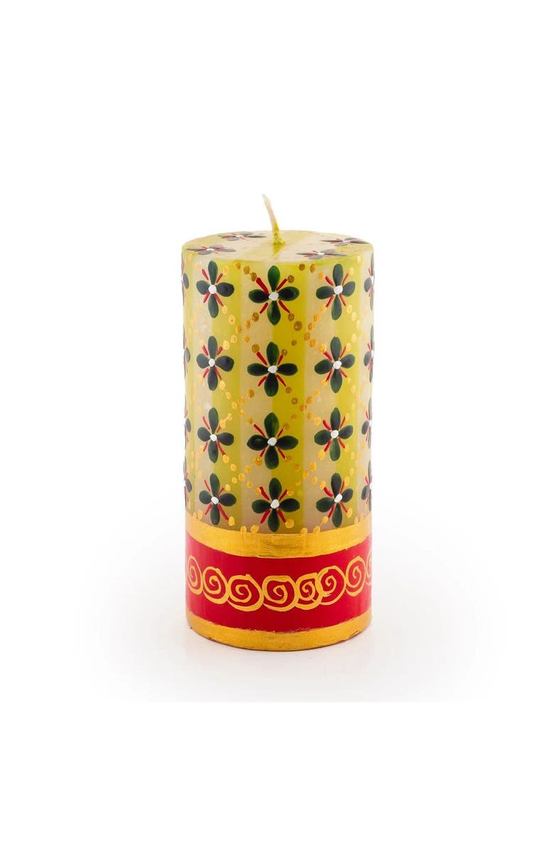 Thumbprint Artifacts Christmas Painted Pillar Candle, Main, color, Christmas - 3X6"