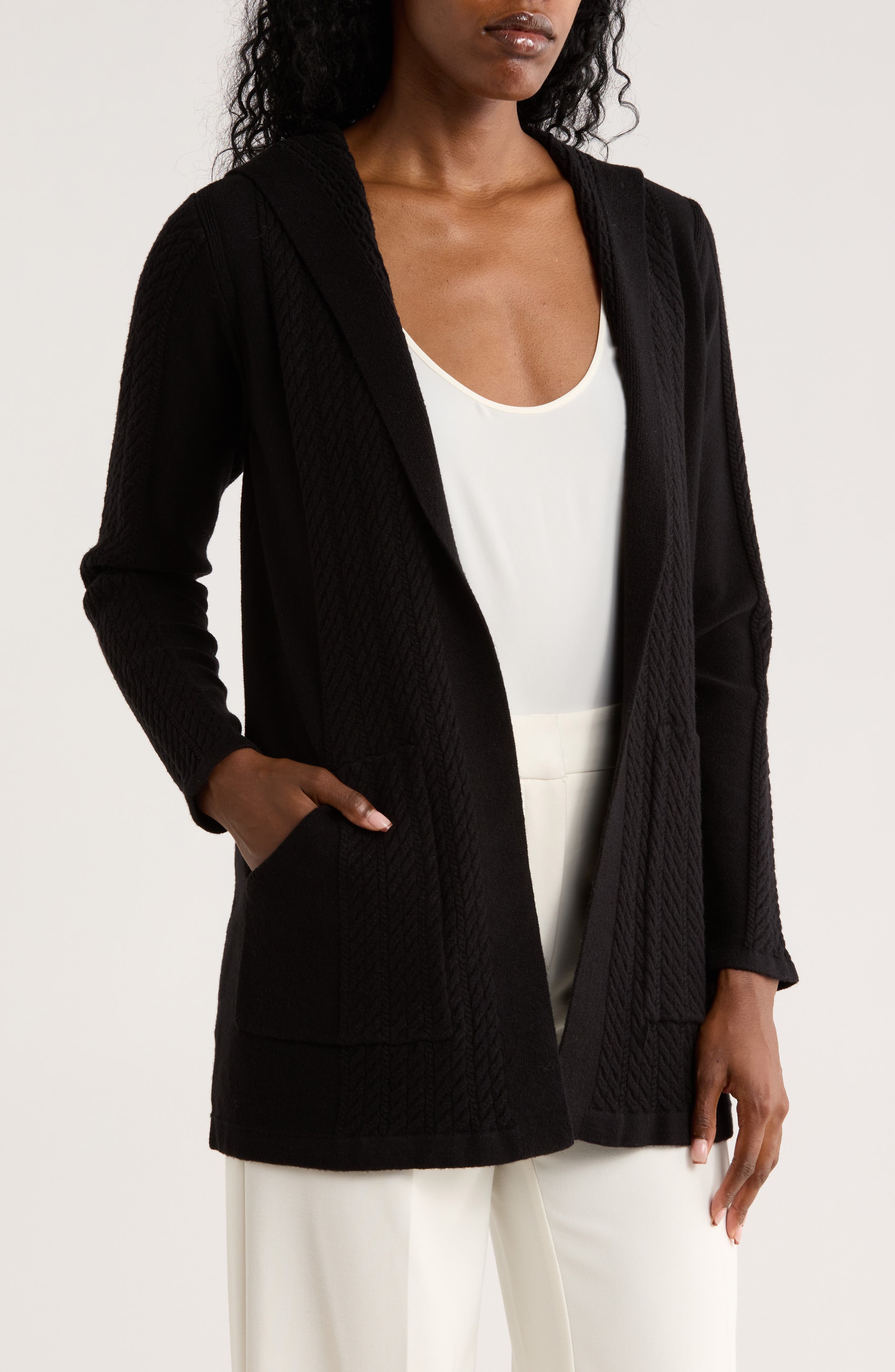 CYRUS Cable Knit Hooded Cardigan