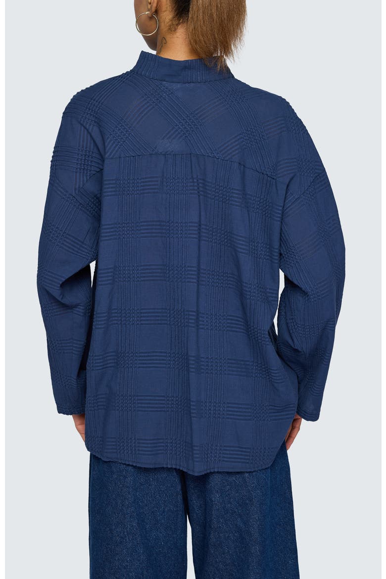 Serina Mandarin Collar Shirt, Alternate, color, Navy