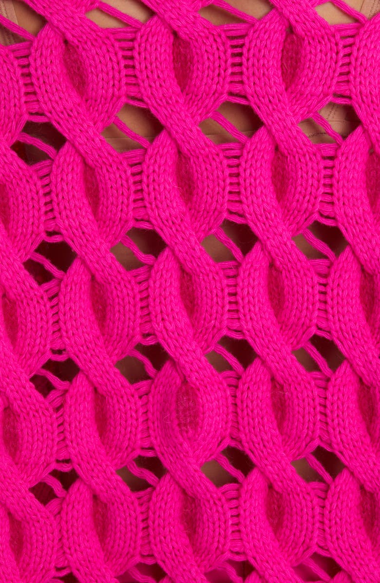 Valentino Garavani Open Stitch Cable Knit Wool Blend Sweater, Alternate, color, 