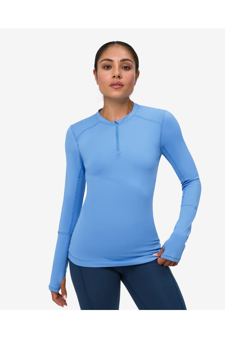 Women's Performance Quarter Zip Long Sleeve Crew Shirt for Sun and UV Protection, Alternate, color, Indigo