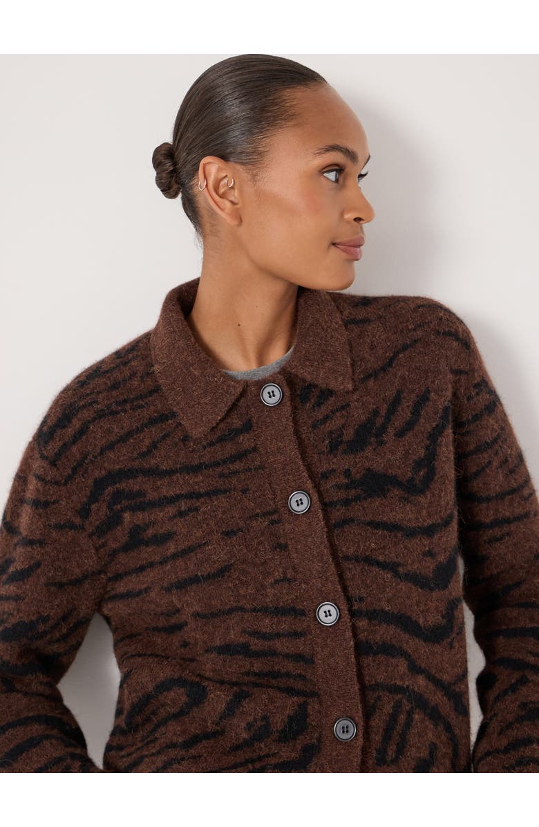 Hush Wool Blend Jacquard Shirt Jacket, Alternate, color, Dark Brown