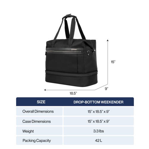 Travelpro Platinum Elite Carry On Soft Travel Drop-bottom Weekender Bag In Black