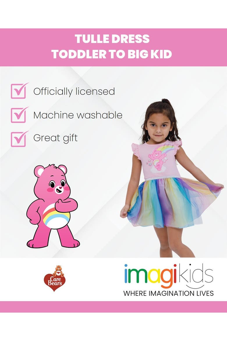 Cheer Bear Sleeveless Tutu Dress, Alternate, color, Cheer Bear Pink