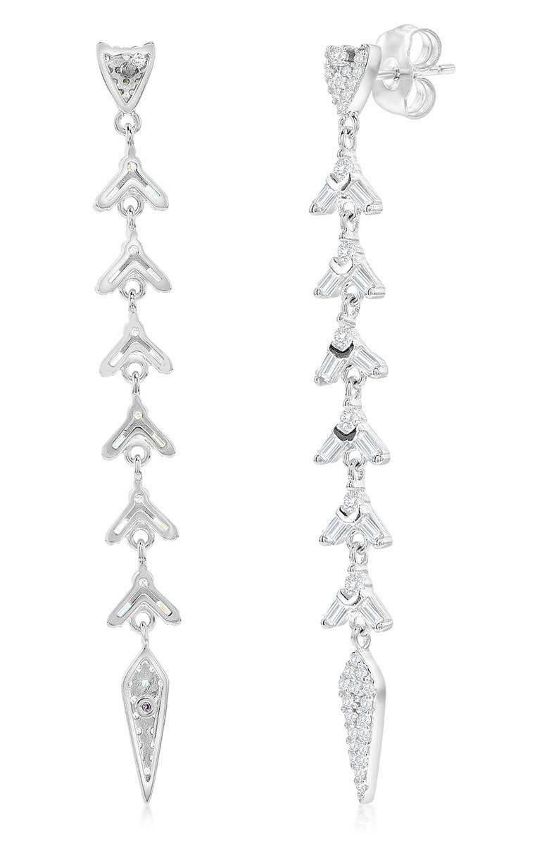 SUZY LEVIAN Cubic Zirconia Linear Drop Earrings, Alternate, color, White