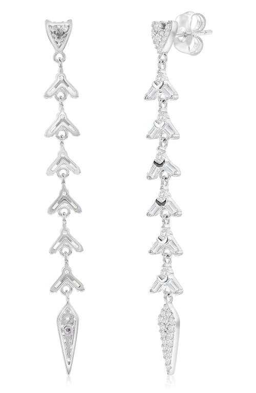 Suzy Levian Cubic Zirconia Linear Drop Earrings
