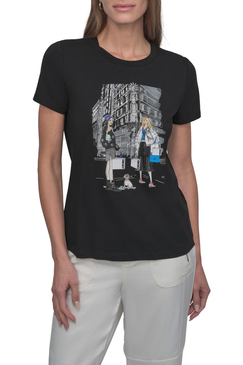 Flatiron Converstional Graphic T-Shirt, Main, color, BLACK