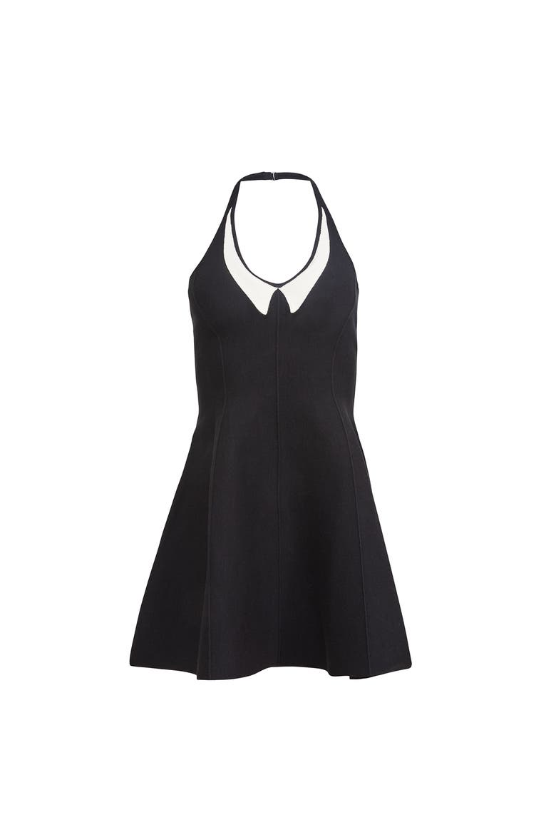 Collier Flared Corset Dress, Alternate, color, Black