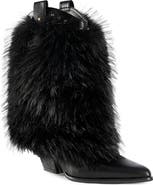 AZALEA WANG Violetta Faux Fur Western Boot