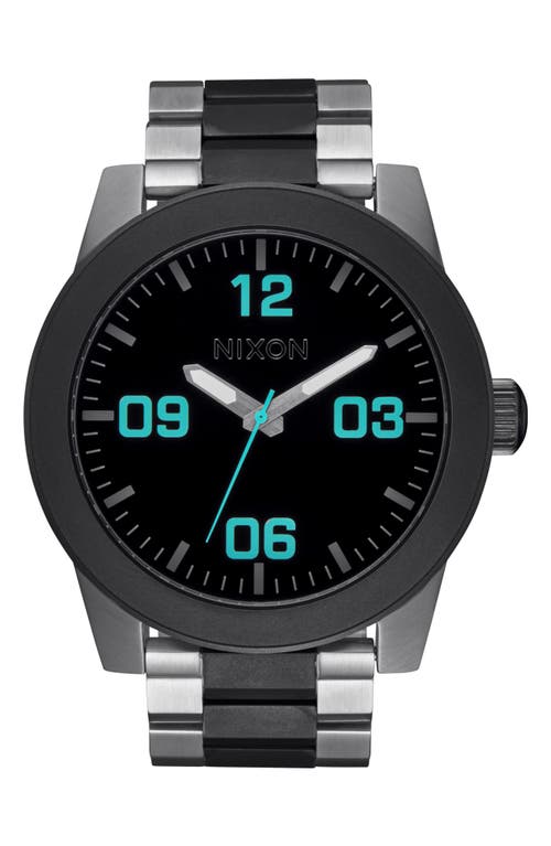 Nixon The Corporal Bracelet Watch, 48mm in Silver/gunmetal at Nordstrom