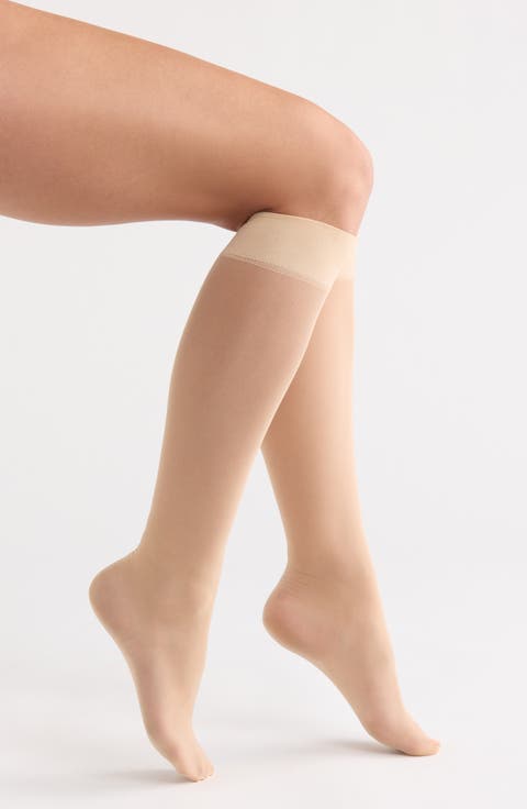 3-Pack Sheer Knee High Socks