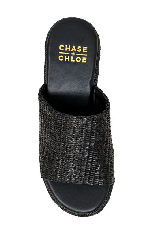 Chase & Chloe Chase And Chloe Evani Raffia Wedge Platform Sandal