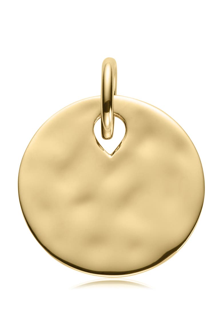 Hammered Pendant Charm, Main, color, YELLOW GOLD