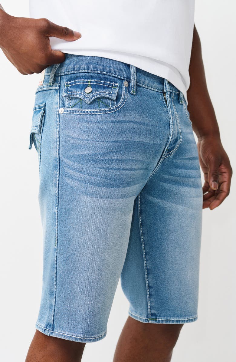 True Religion Ricky Big T Flap Shorts, Alternate, color, Light Pacific Wash