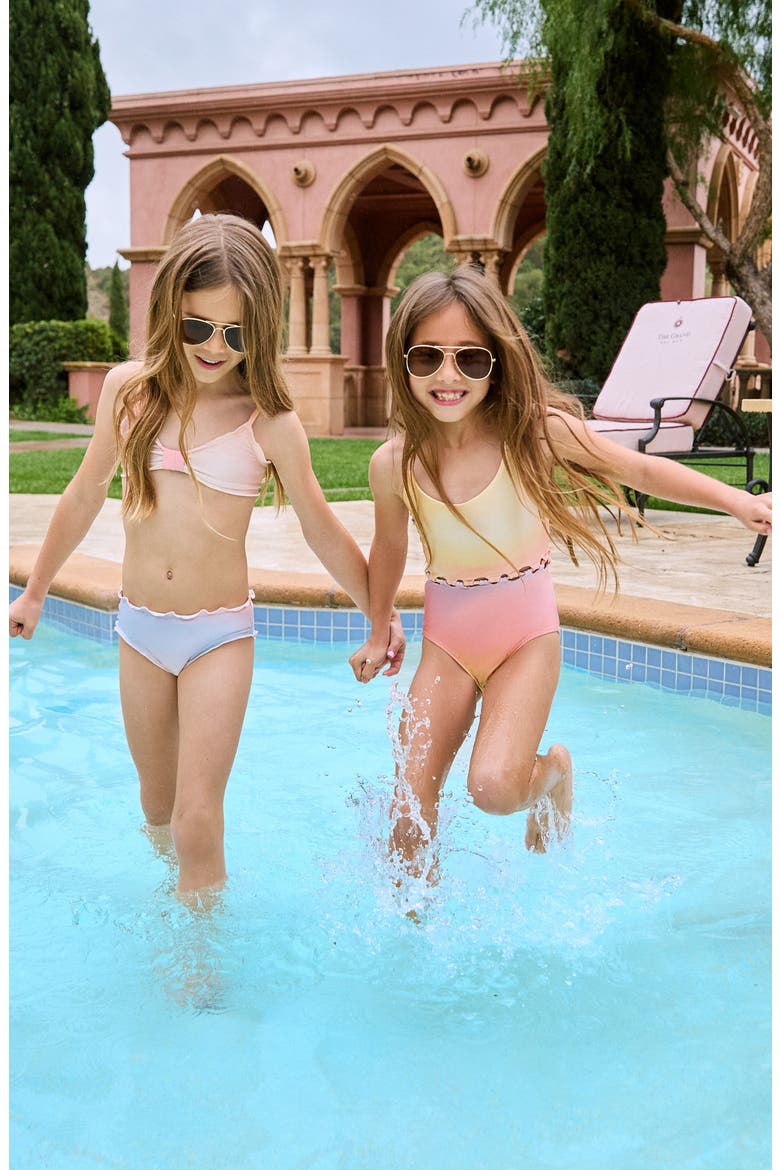 Kids' Lettuce Edge Two-Piece Swimsuit Toddler, Little Kid & Big Kid), Alternate, color, SUNSET SKY