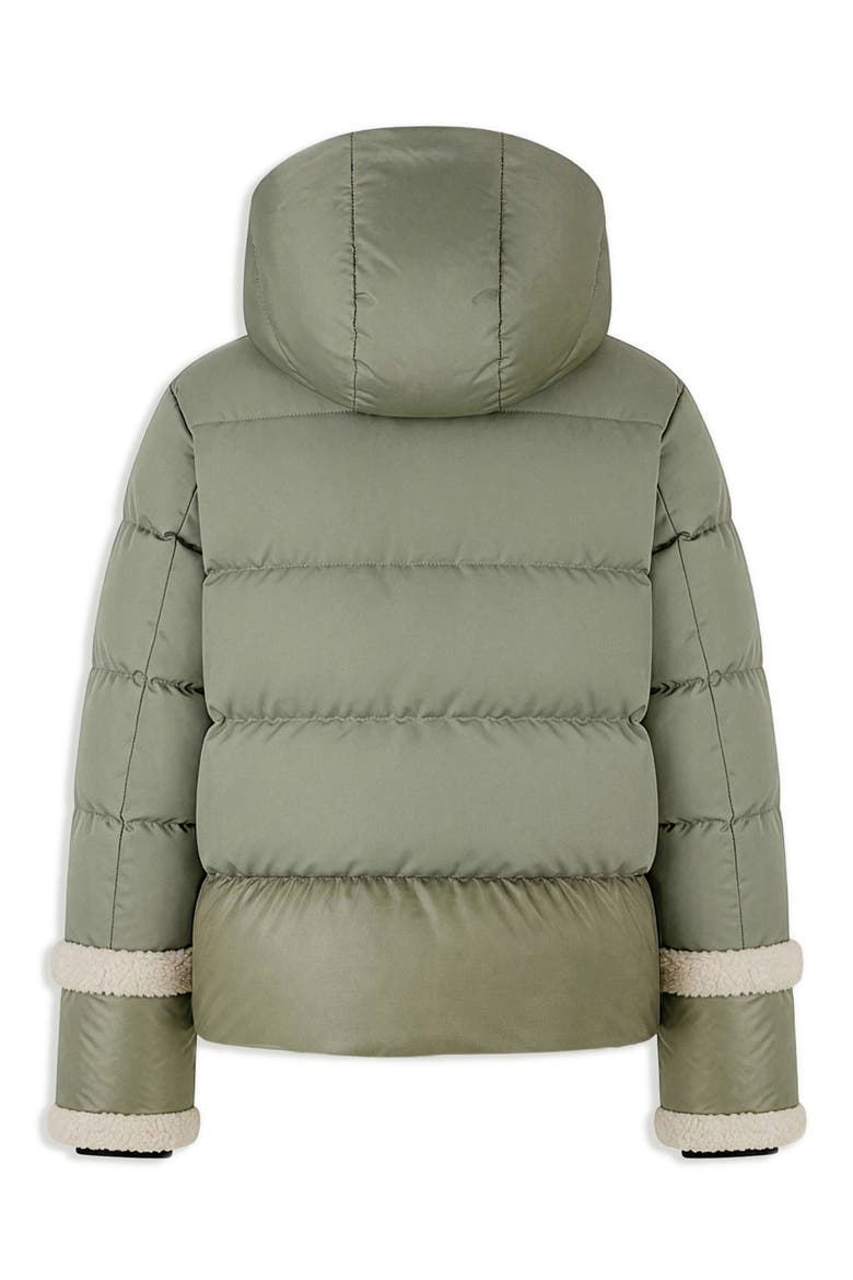 Karly Faux Shearling Trim Puffer Jacket, Alternate, color, SAGE