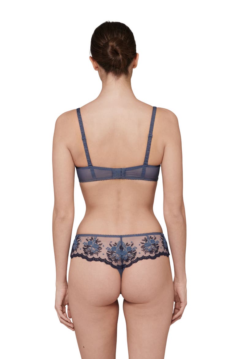 Intrigue Floral Embroidered Tanga, Alternate, color, CINDER BLUE