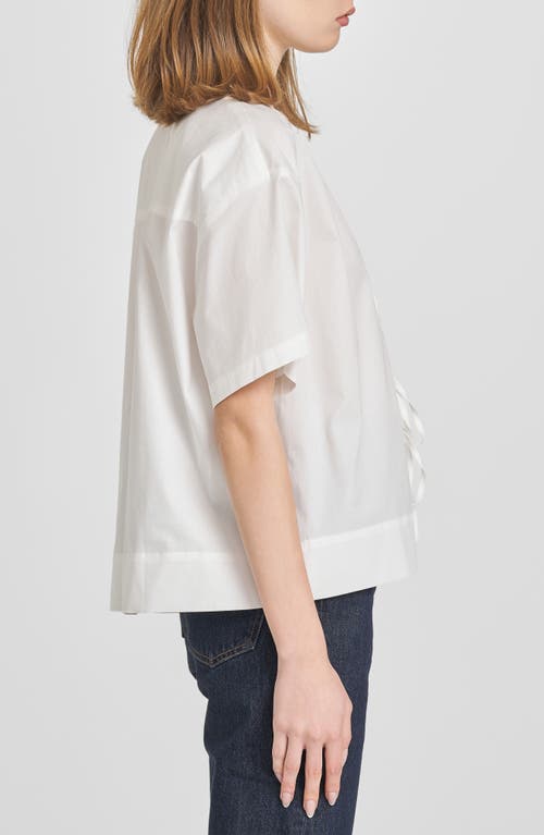 Wayf Tabitha Tie Front Woven Shirt In Ivory