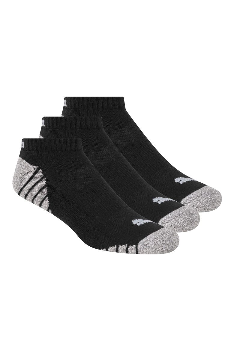 3-Pack Terry Low Cut Length Socks, Alternate, color, BLACK GREY