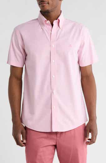Brooks Brothers Regular Fit Solid Short Sleeve Non-Iron Stretch Cotton Button-Down Shirt