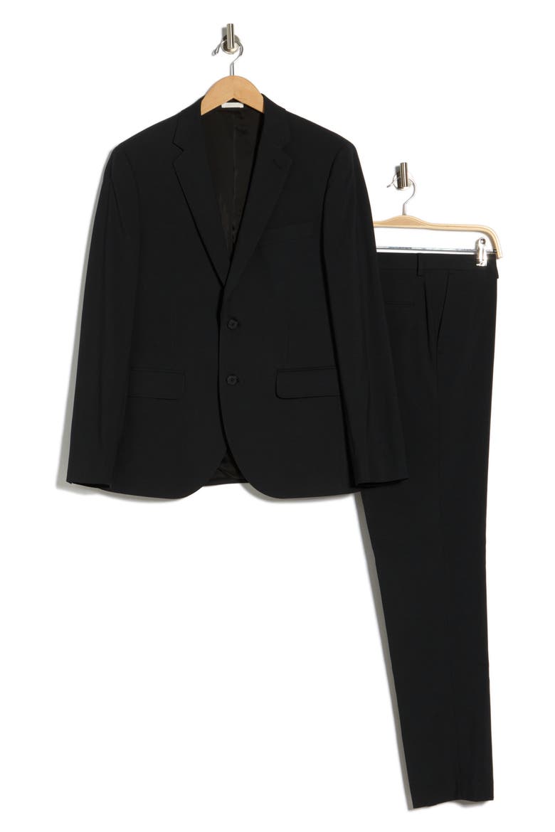 Extra Trim Fit Suit, Alternate, color, BLACK ROCK
