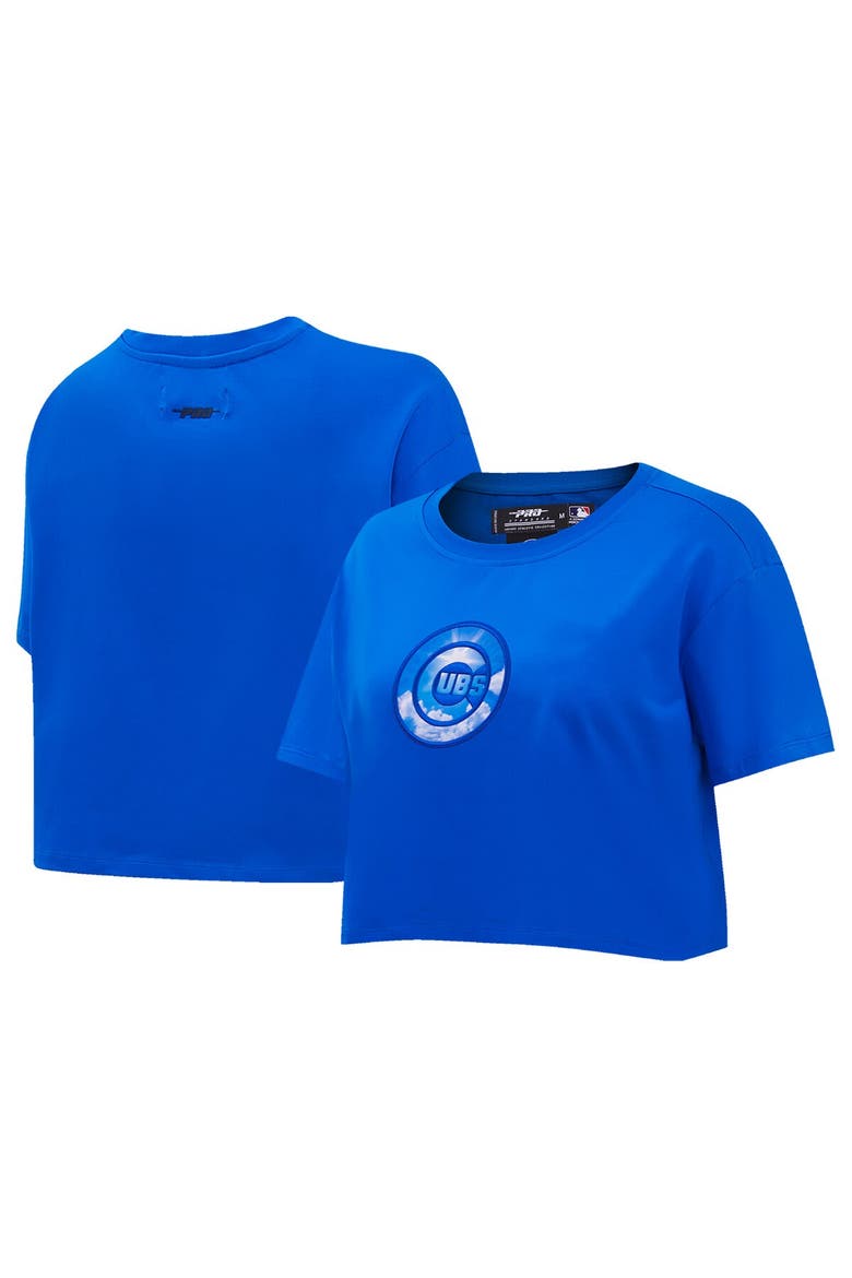Women's Pro Standard Royal Chicago Cubs Painted Sky Boxy Cropped T-Shirt, Alternate, color, Royal
