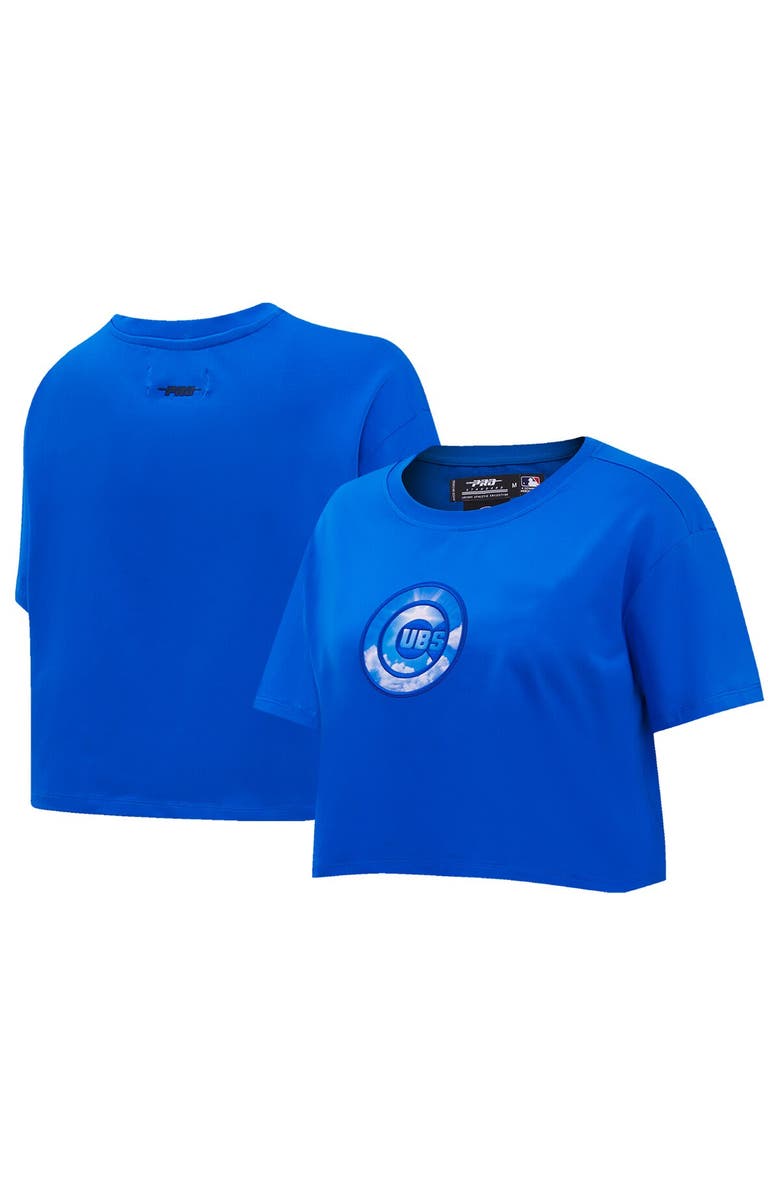 PRO STANDARD Women's Pro Standard Royal Chicago Cubs Painted Sky Boxy Cropped T-Shirt, Alternate, color, Royal