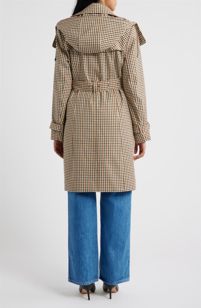 London Fog Water Resistant Belted Trench Coat, Alternate, color, Check