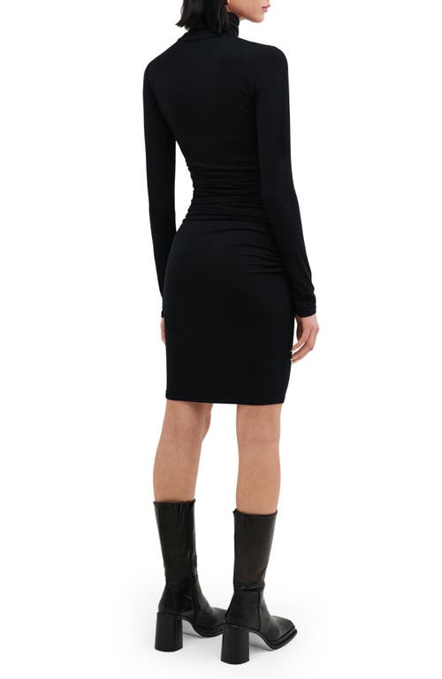 Two Lines By Marcella Reykjavik Long Sleeve Turtleneck Dress In Black