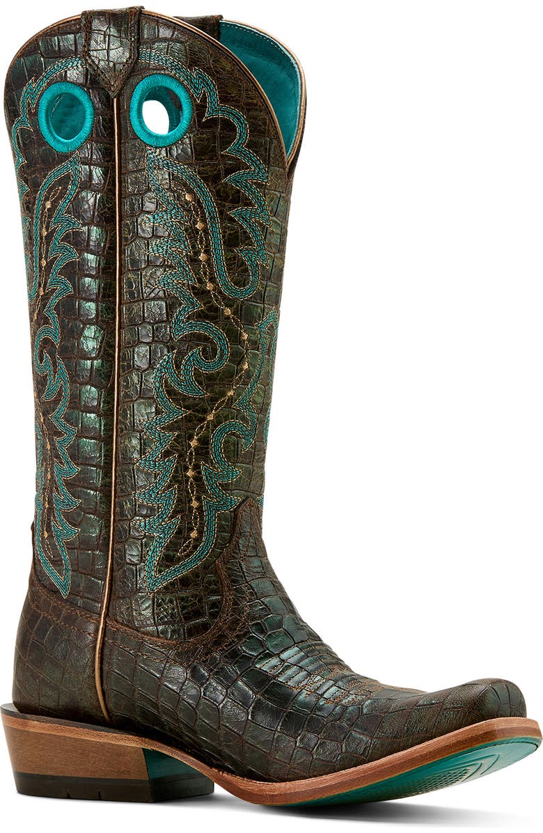 Ariat Futurity Boon Western Boot, Main, color, Brown Croc Print Shine