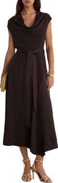 Reiss Justine Cowl Neck Asymmetrical Midi Dress