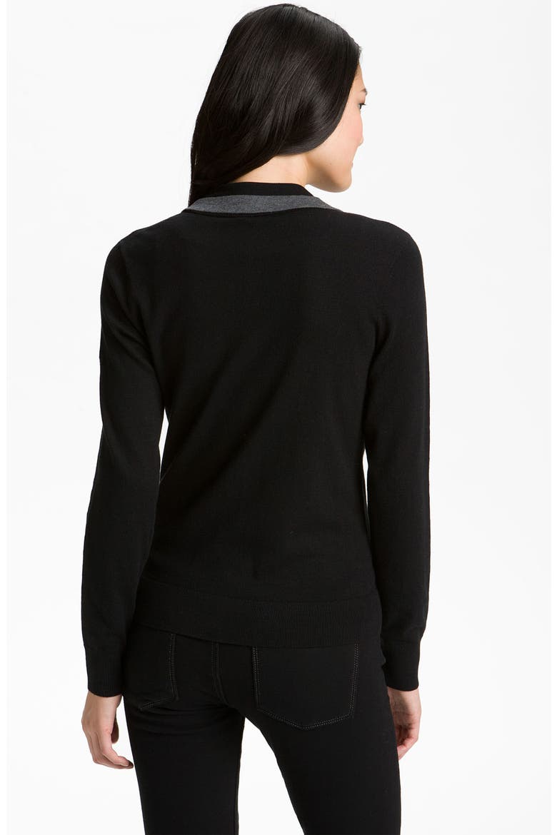 Tipped Sweater Blazer, Alternate, color, BLACK/ HEATHER GREY COLORBLOCK