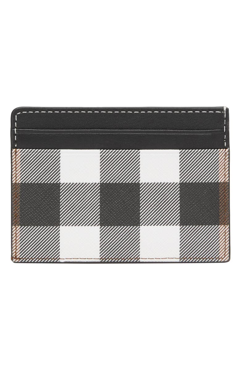 Burberry Kier Check E-Canvas & Leather Card Case, Alternate, color,
