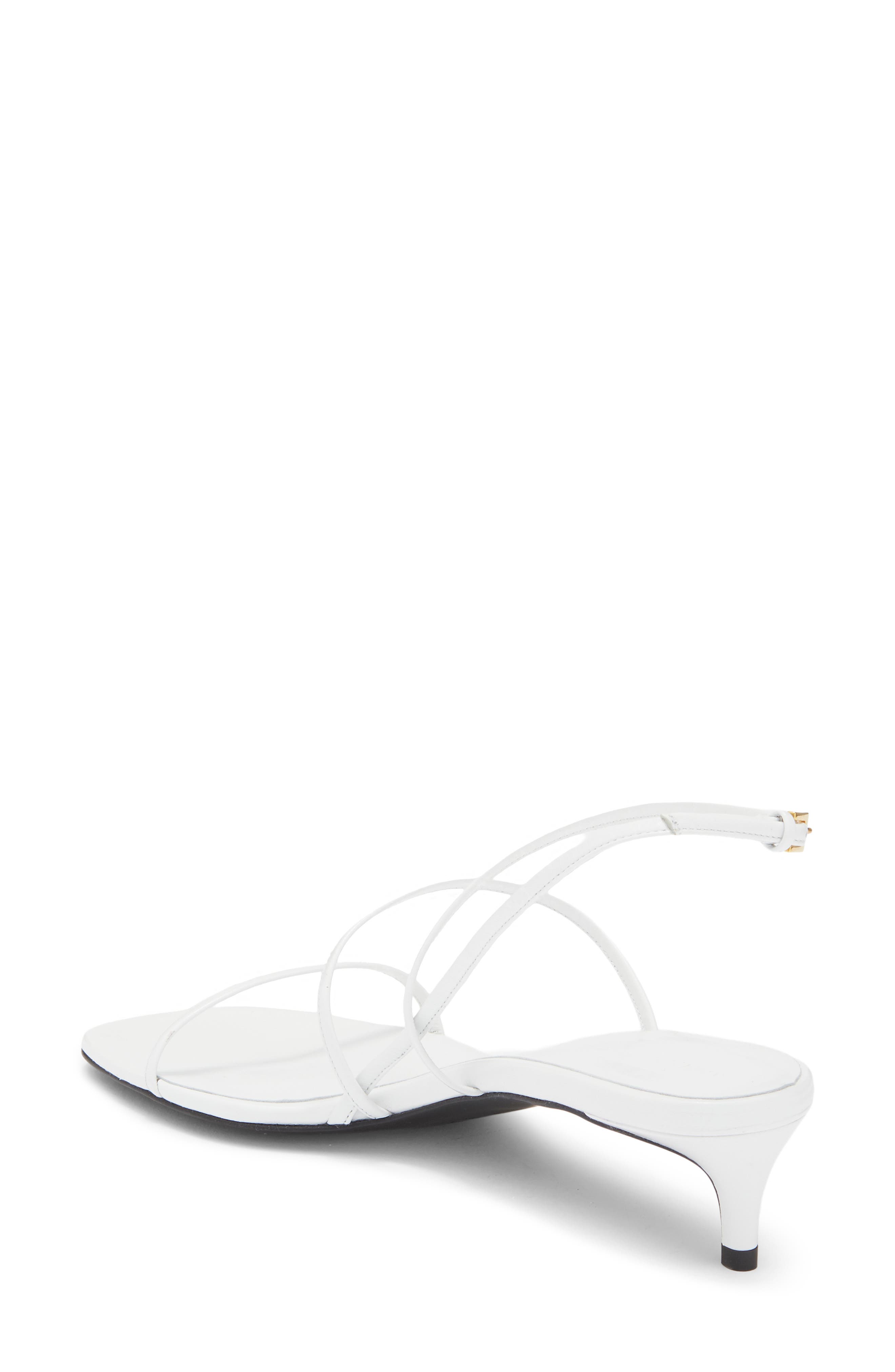 Khaite Loop Kitten Heel Sandal, Alternate, color, Chalk