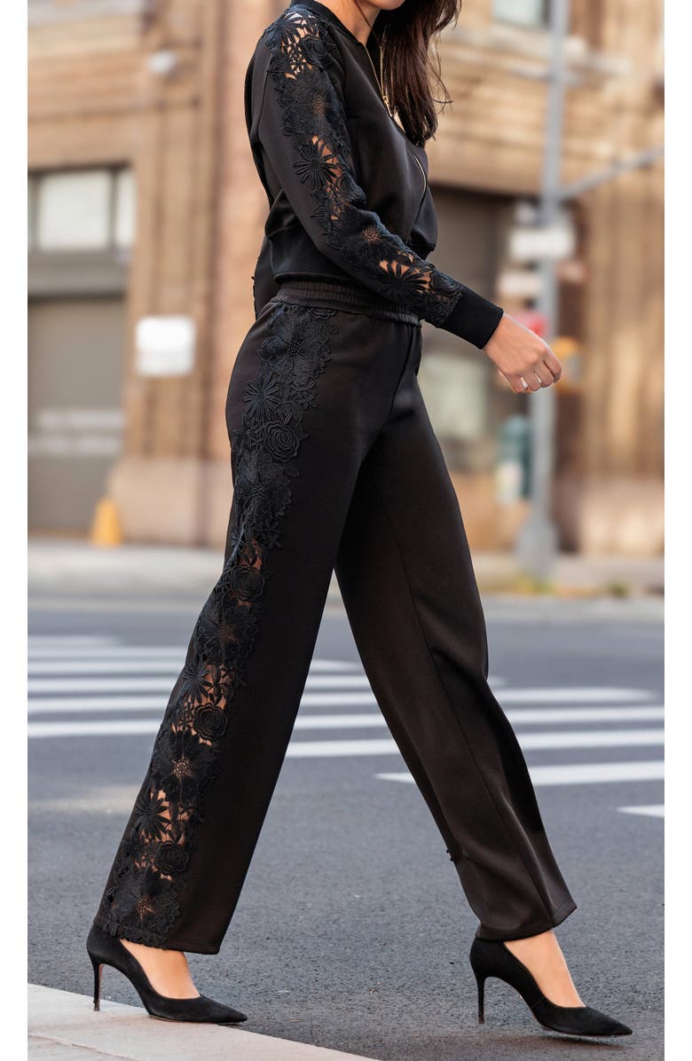 Generation Love Melanie Lace Combo Bomber, Alternate, color, Black