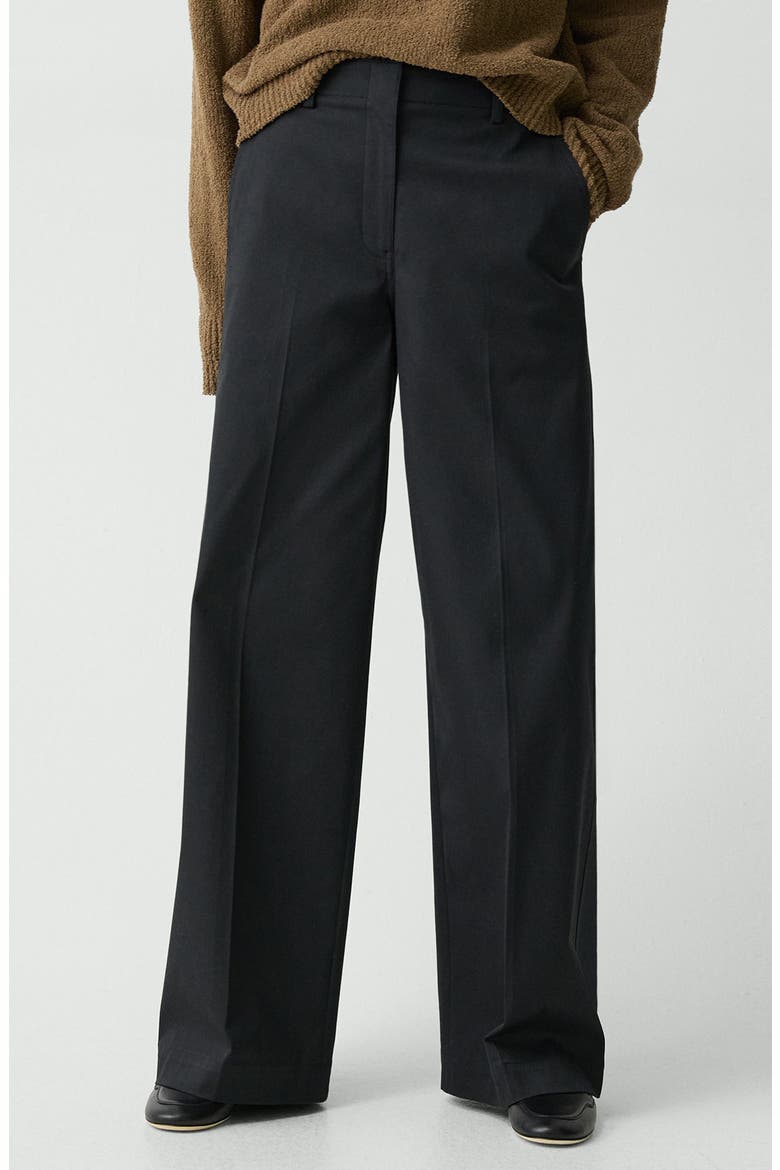 Classic Stretch Cotton Pants, Main, color, BLACK