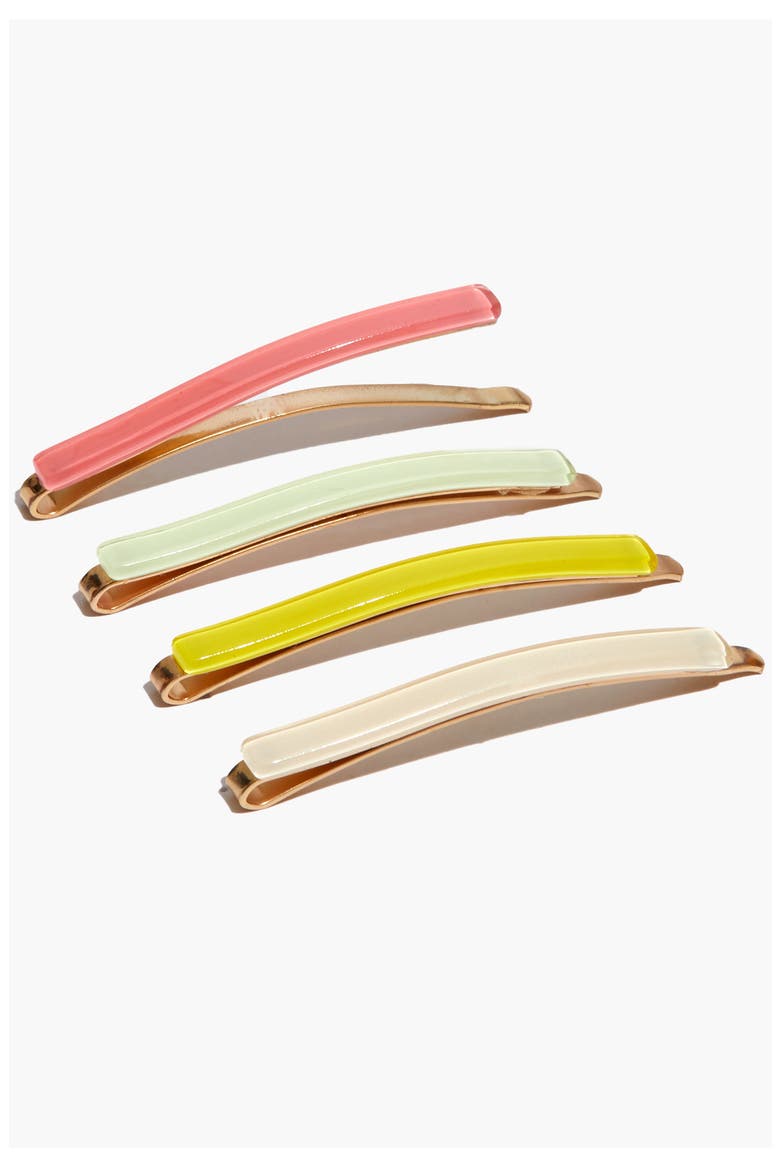 4-Pack Rainbow Acetate Hair Pins, Alternate, color, NEON MULTI