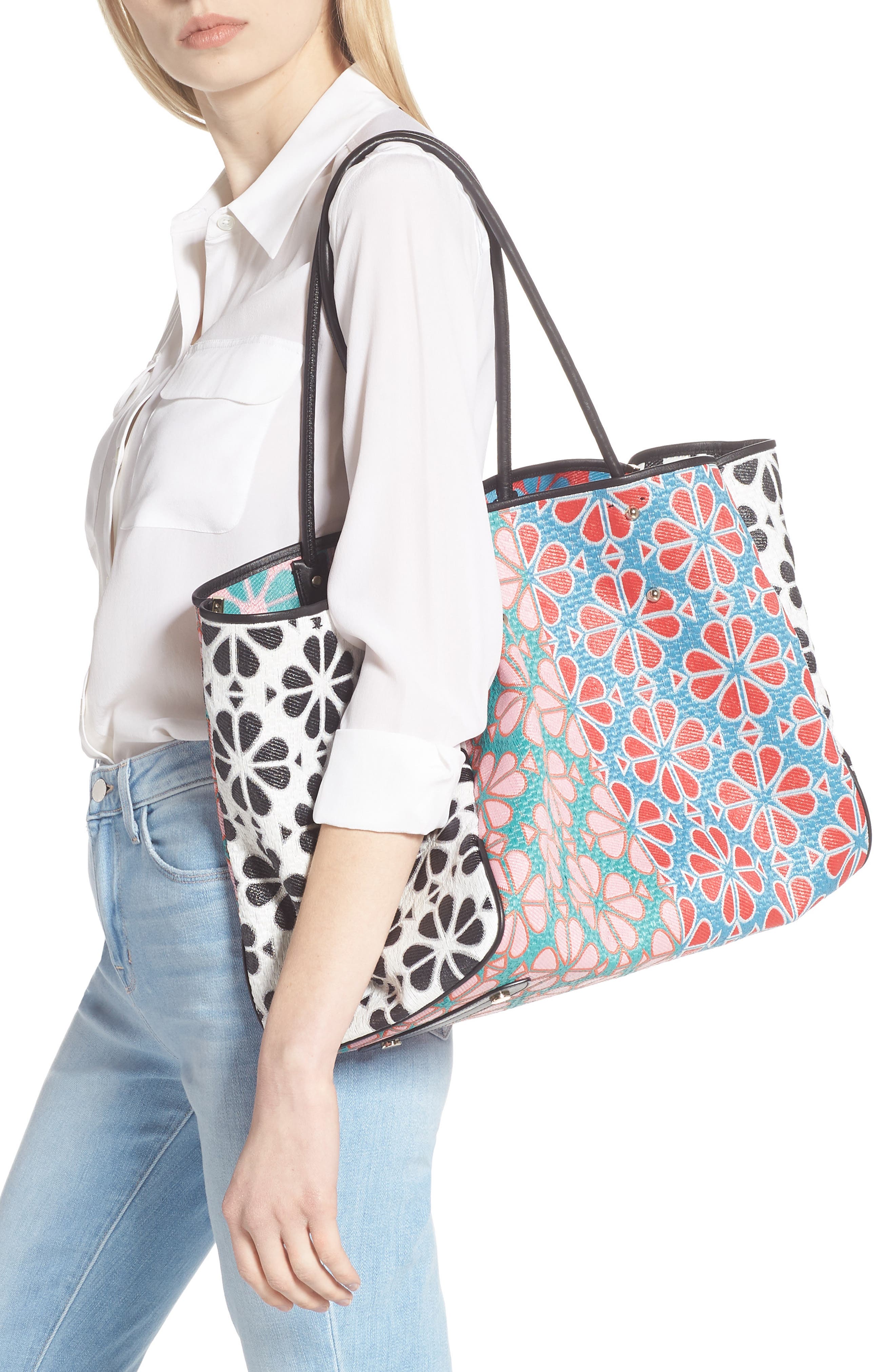 Kate Spade New York large everything spade floral tote, Alternate, color, 
