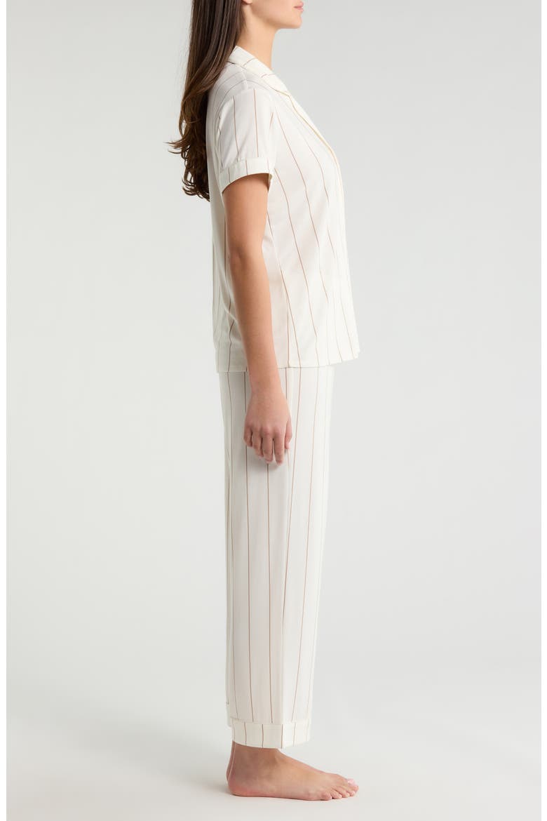 Moonlight Eco Crop Pajamas, Alternate, color, IVORY- TAN CALM PINSTRIPE